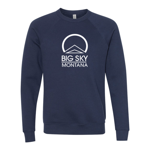 Big Sky Montana White Ink -- Crewneck Sweatshirt Navy