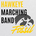 Hawkeye Marching Band Fossil Script T-Shirt - Heather White