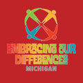 Embracing Our Differences Michigan Youth T-Shirt - Red