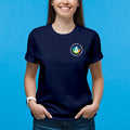 Alternatives Circular Logo Cotton T-Shirt - Navy
