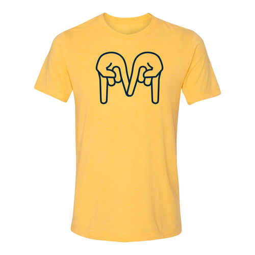 Down Horns Triblend T-Shirt - Yellow Gold Triblend