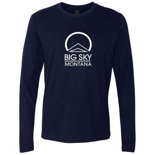 Big Sky Montana White Ink -- Long Sleeve Midnight Navy