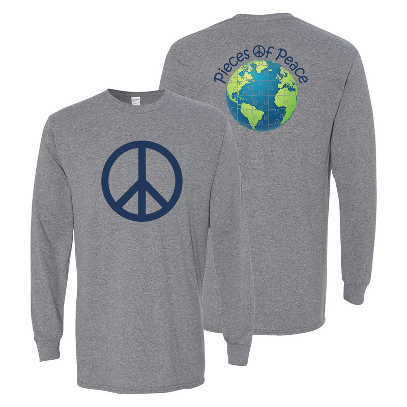 Peace Sign Unisex Long-Sleeve T-shirt - Graphite Heather