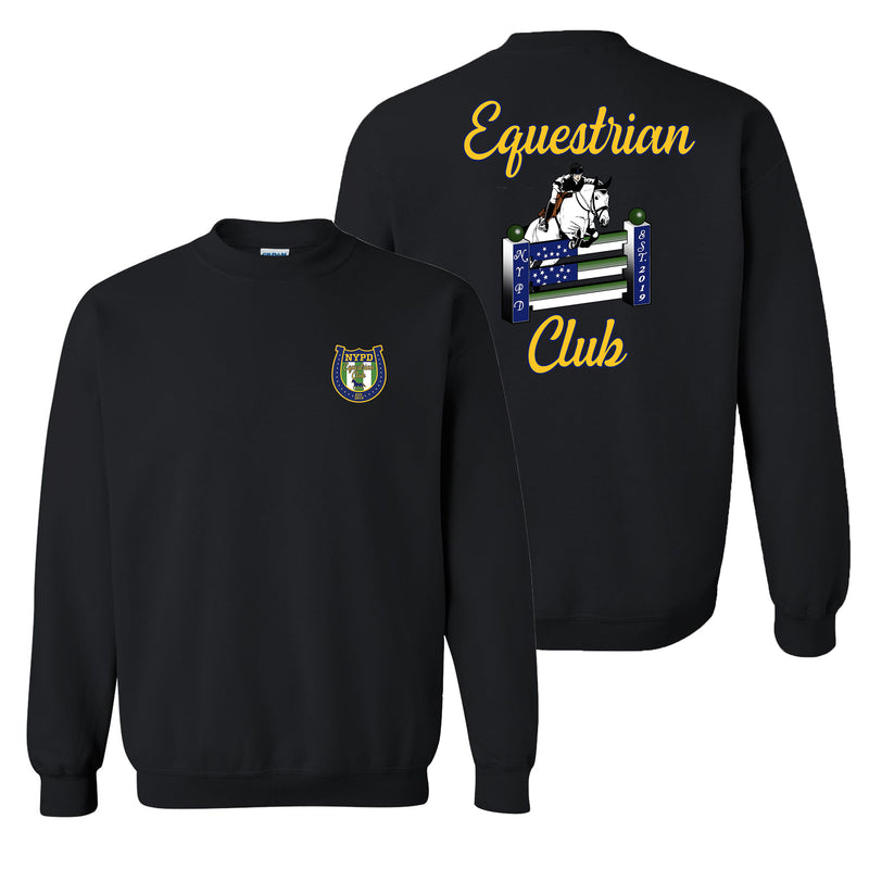 NYPD Equestrian Sport Logo Crewneck Sweatshirt - Black