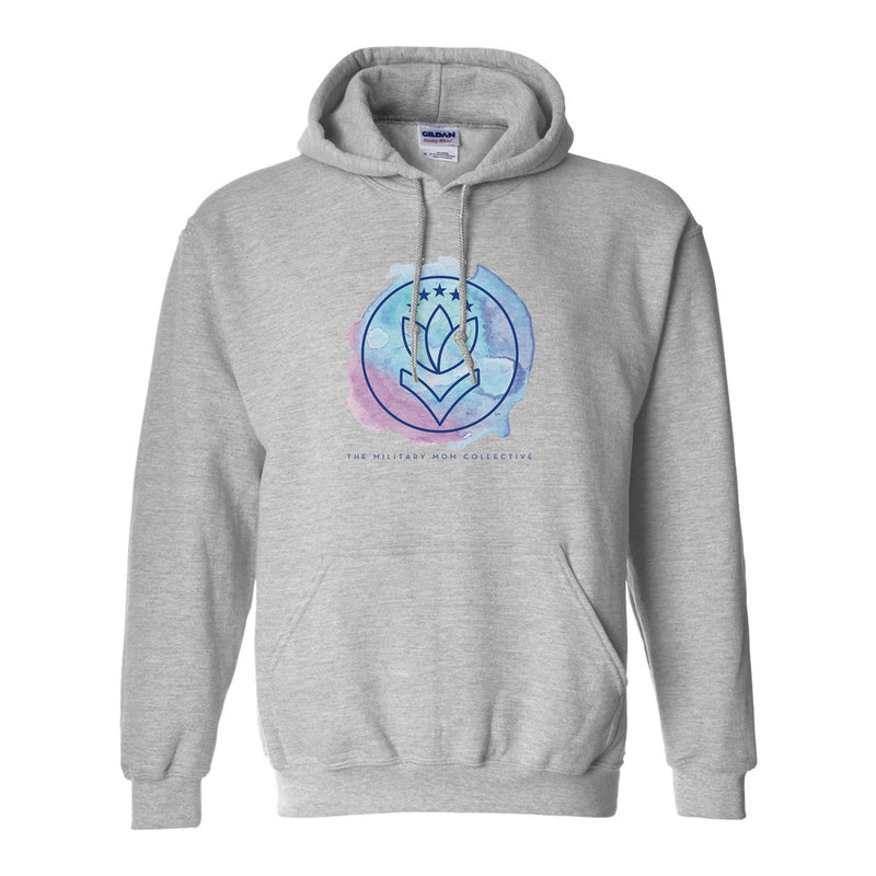 Military Mom Water Color Hoodie - Sport Grey