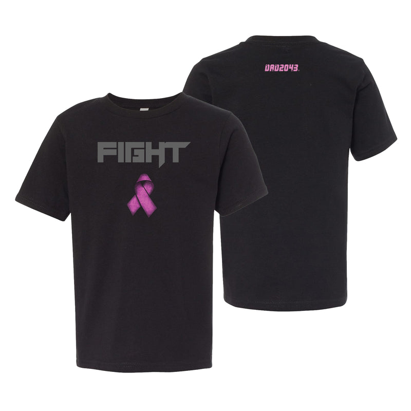 Dad2043 Fight Breast Cancer Youth T-shirt - Black