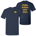 UM Transplant Organ Donors Save T-Shirt - Navy