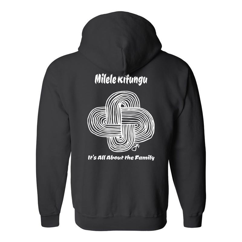 Milele Kifungu Hooded Full Zip Sweatshirt - Black