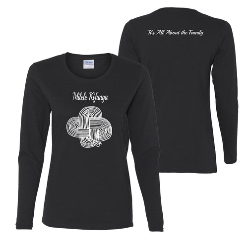 Milele Kifungu Ladies Long-Sleeve T-Shirt - Black