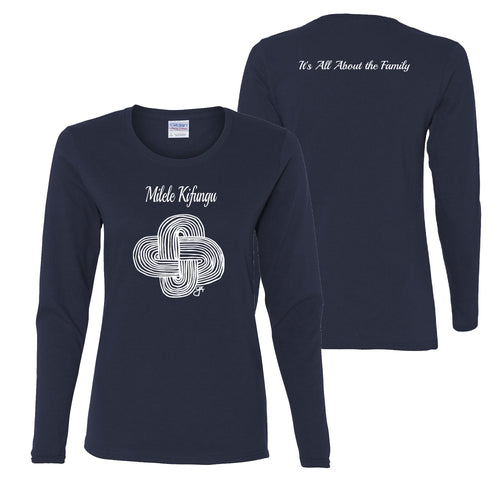 Milele Kifungu Ladies Long-Sleeve T-Shirt - Navy