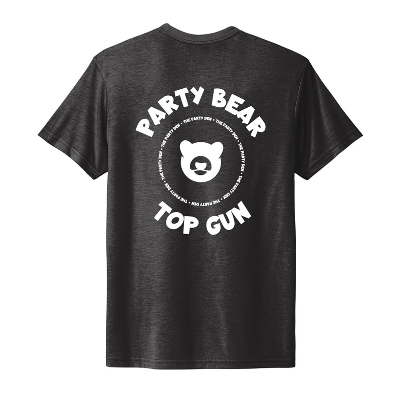 Party Bear Top Gun Unisex Triblend T-Shirt - Vintage Black