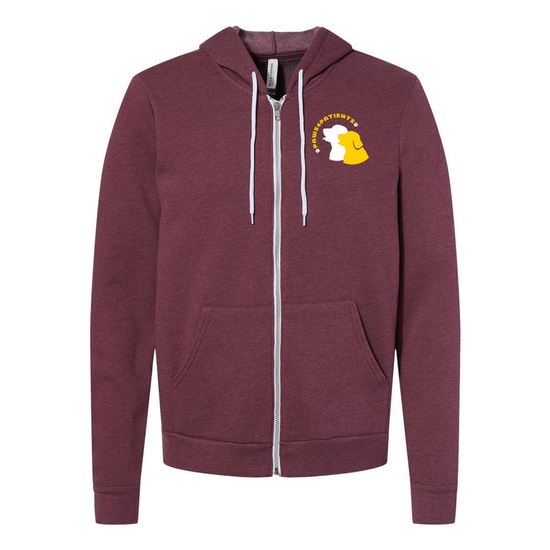 Paws4Patients Unisex Zip Hoodie - Heather Maroon