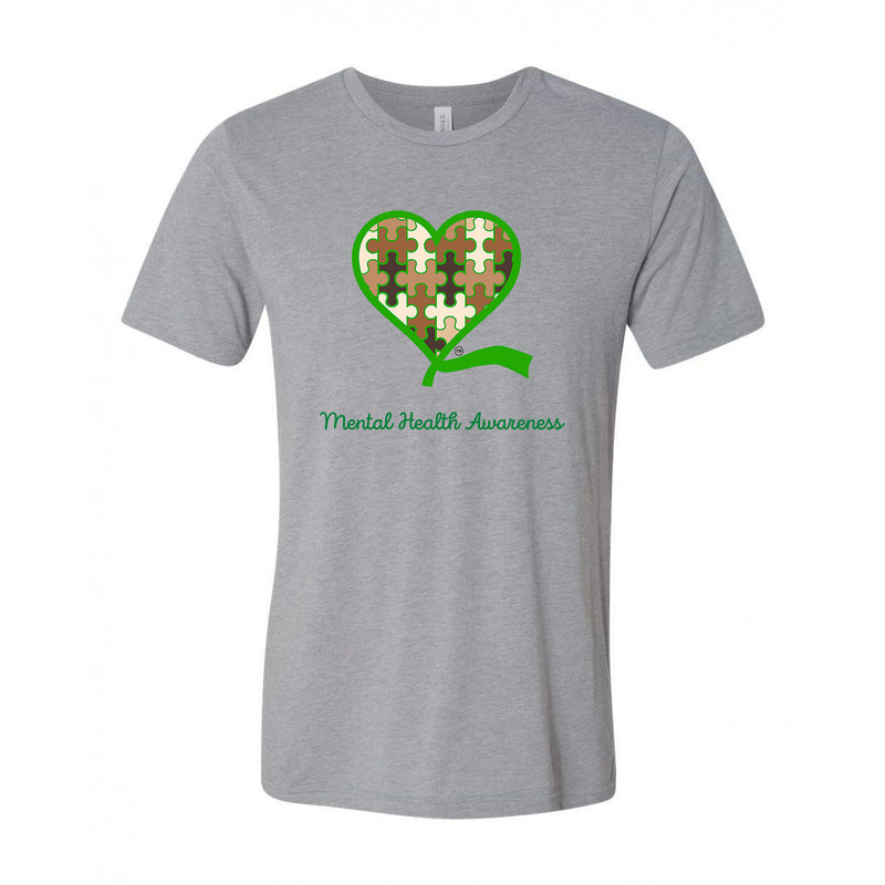 Fourth Quarter Faith Green Mental Health Awareness Unisex T-Shirt - Athletic Grey