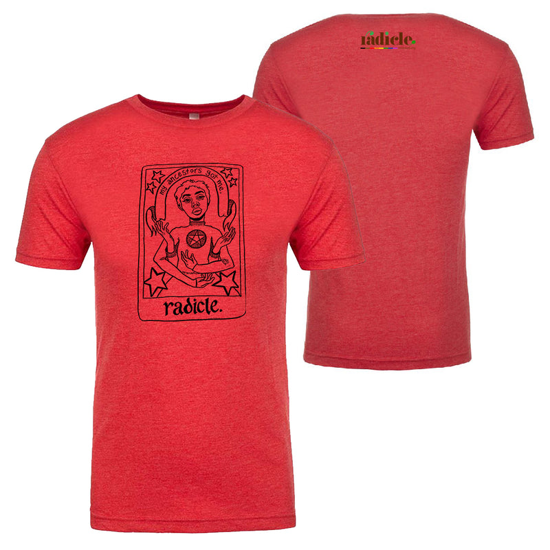 Rootead Magician Tarot T-Shirt- Vintage Red