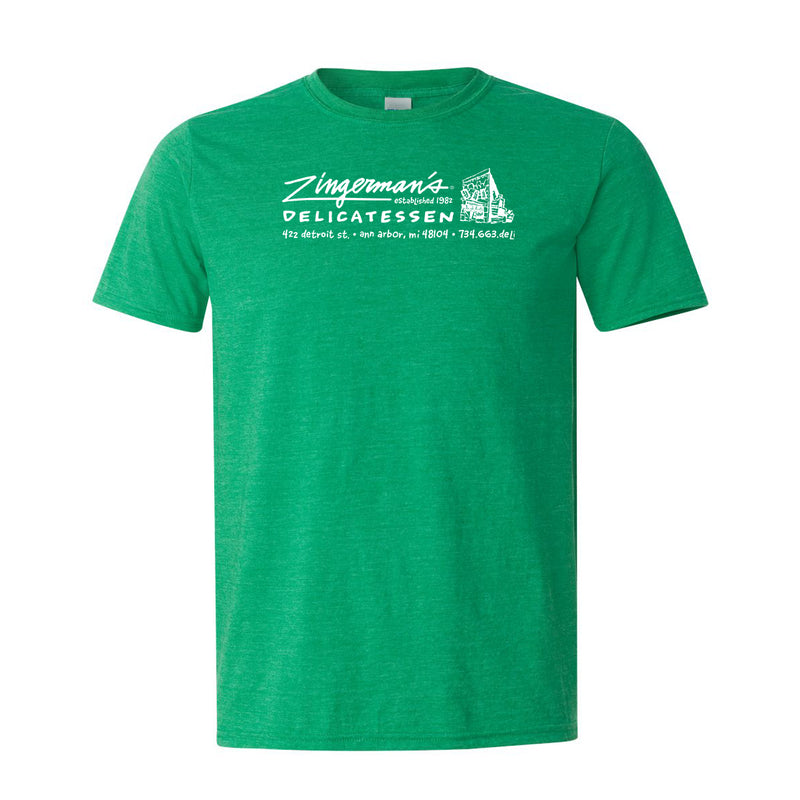Zingerman's Souvenir Unisex T-Shirt - Heather Irish Green