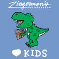 Zingerman's Deli Dino Toddler T-Shirt - Carolina Blue