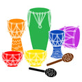 Rootead Rainbow Drums Tee- White