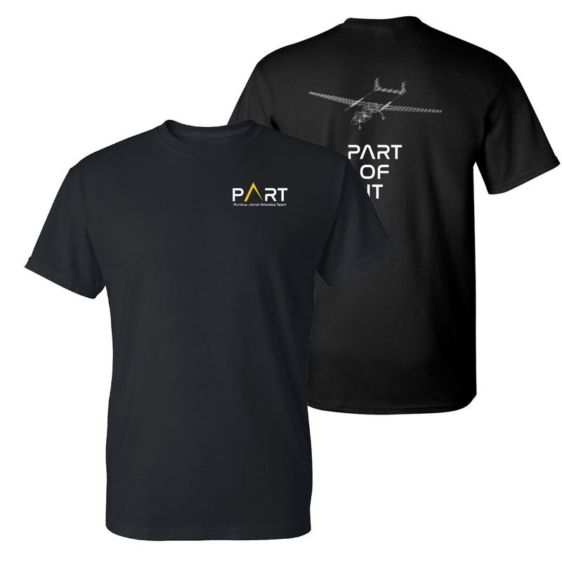 Purdue Aerial Robotics Logo T-Shirt- Black