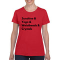 Rootead Sunshine Yoga Ladies T-Shirt- Red