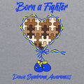 Fourth Quarter Faith Born a Fighter Down Syndrome Awareness- Athletic Grey