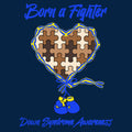 Fourth Quarter Faith Born a Fighter Down Syndrome Awareness Toddler T-Shirt- Navy