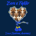 Fourth Quarter Faith Born a Fighter Down Syndrome Awareness Baby Creeper- Navy