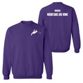 Brobrah Skier Mountains are Home Crewbeck Sweatshirt- Purple