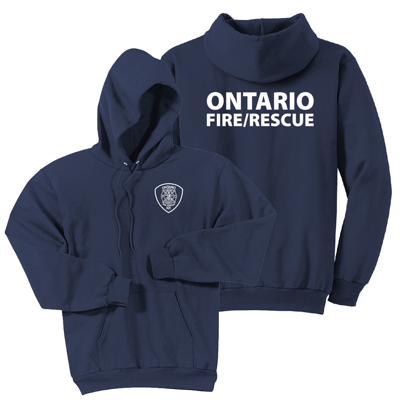 Ontario Fire Tall Pullover Hooded Sweatshirt- Navy
