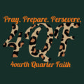 Fourth Quarter Faith Logo Leopard Print Pullover Hooded Sweatshirt- Forest Green