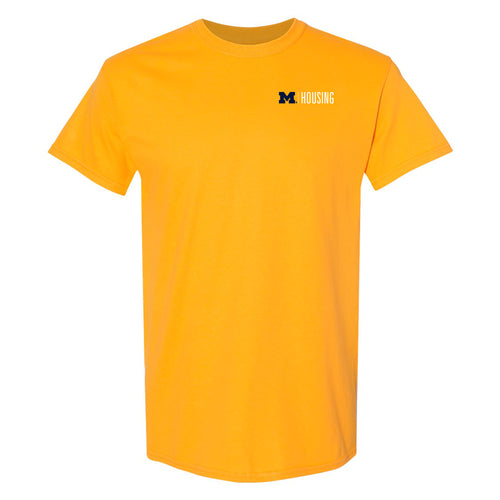 UM Housing Logo Short Sleeve T-Shirt- Gold