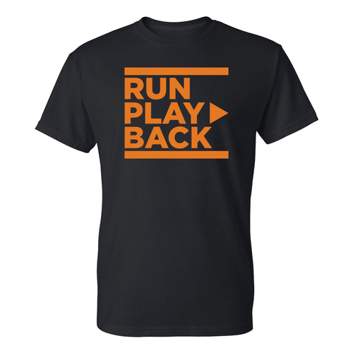 RunPlayBack Logo Short Sleeve Adult T-Shirt- Black