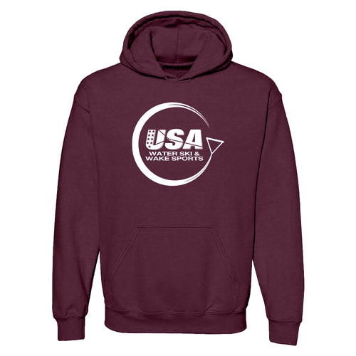 USAWSWS - Circular White Logo Hooded Pullover - Maroon