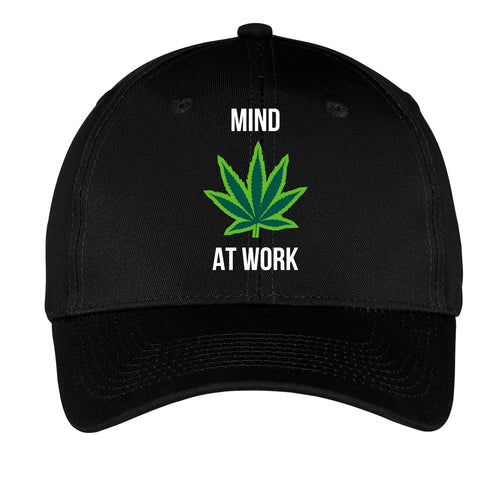 Words of Wonder Mind at Work 6 Panel Twill Hat- Black