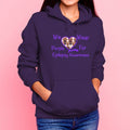 Fourth Quarter Faith Epilepsy Awareness Pullover Hooded Sweatshirt- Purple