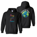 Pray For Peace Tie Dye Heavy Cotton Hoodie - Black